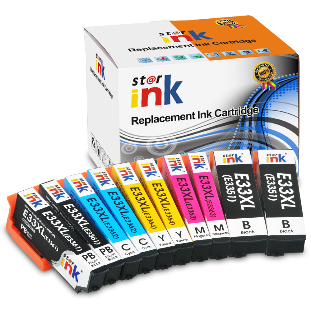 Starink Compatible Ink Cartridge   Epson-[E33XL BK(E3351)、PBK(E3361)、C(E3362)、M(E3363)、Y(E3364)]