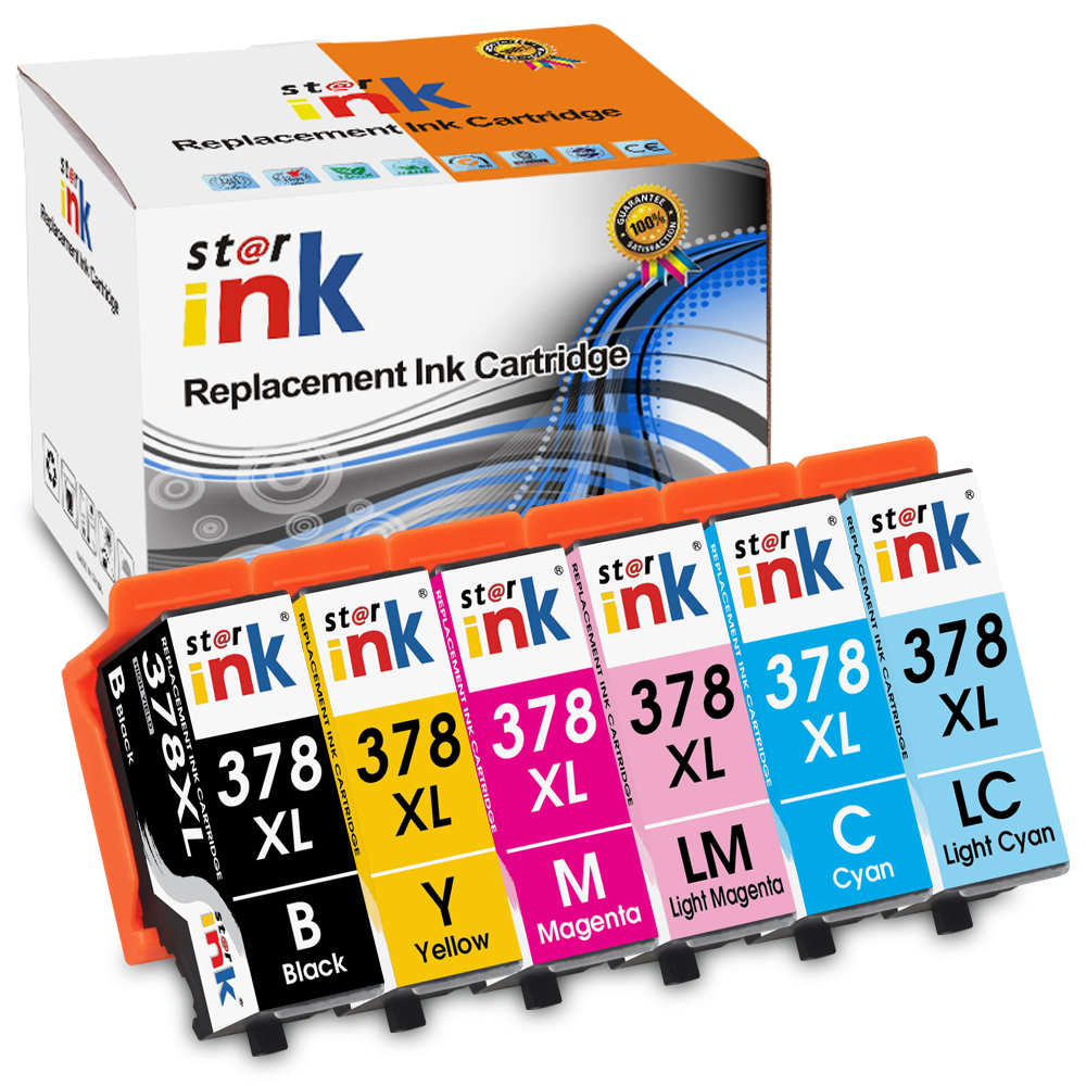 Starink Compatible Ink Cartridge Epson-E378XL-BK、C、M、Y、LM、LC