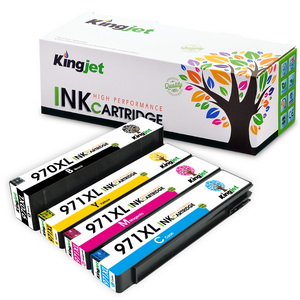 Kingjet 970XL 971XL Ink Cartridges, 4 Pack High Yield Replacements with UPDATED Chip for Officejet Pro X576dw X451dn X451dw X476dw X476dn X551dw 
