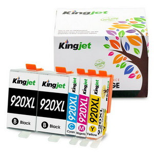 Kingjet 920XL Ink Cartridges 5 Pack High Yield Replacements Compatible with Officejet 6000 6500 6500A 7000 7500 Series Printer (2BK 1C 1M 1Y)